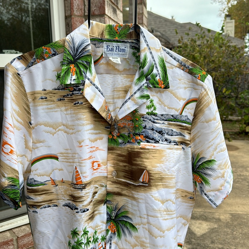 Vintage Rai Nani Hawaii M Shirt Polyester Thin